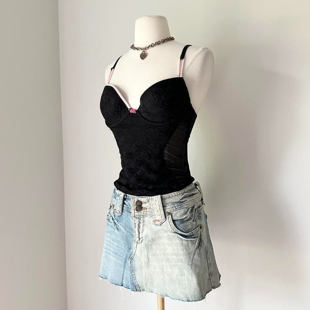 Cute Adore Me Black Push-Up Corset Bustier Top